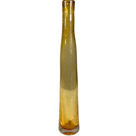 Yellow Bubble Glass Tall Vase‎ - Picture 1 of 6